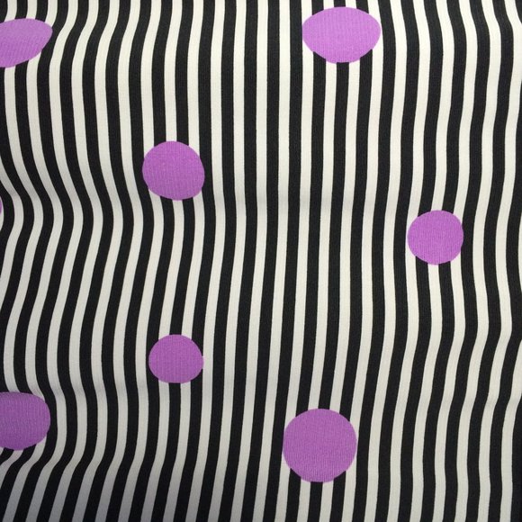 Joseph Ribkoff Full Zip Blouse Jacket Sz 8 Black White Striped Purple Dots - Picture 3 of 8